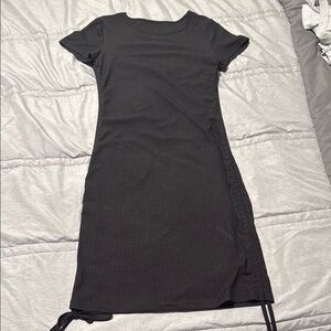 SHEIN Black Midi Sheath Dress with Slit